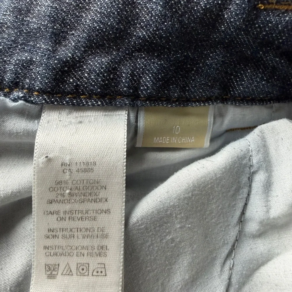 Michael Kors Flare Jeans Blue Studded Flap Pocket Y2K Western Moto Size 10